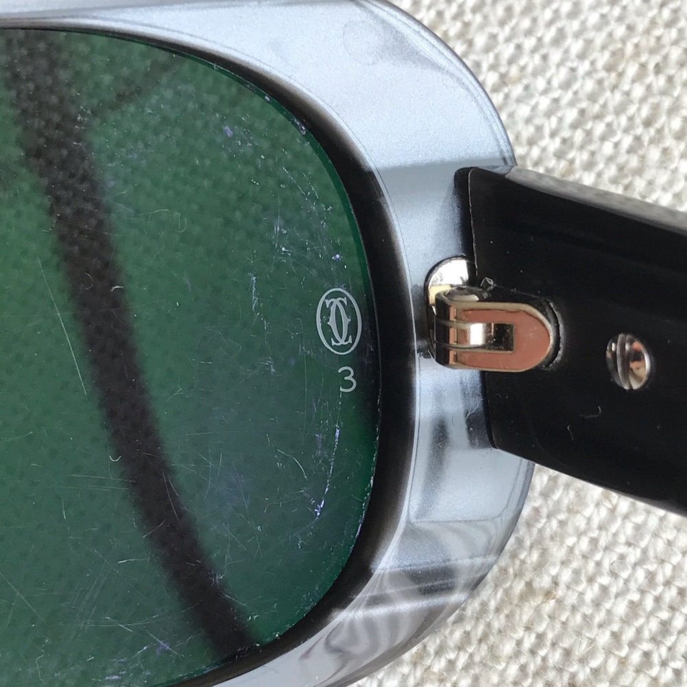 Authentic Cartier Black 135 Rectangle Sunglasses … - image 6